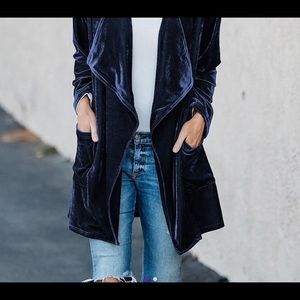 Velour unstructured blazer